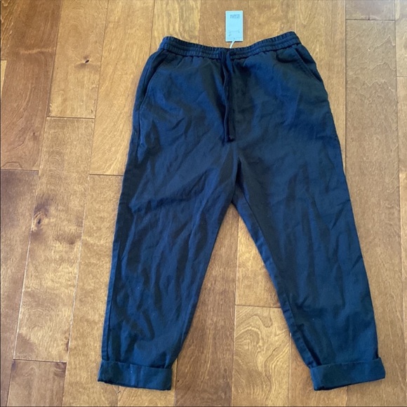 Cuffed COS cotton/linen drawstring pants SIZE US 8 - Picture 2 of 5